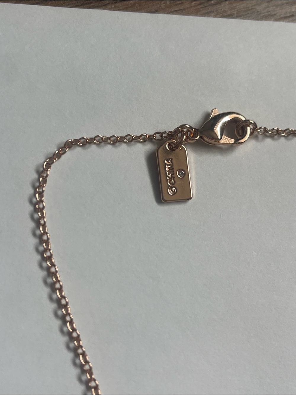 Coach Open Circle Rose Gold CZ Necklace - Picture 4 of 5